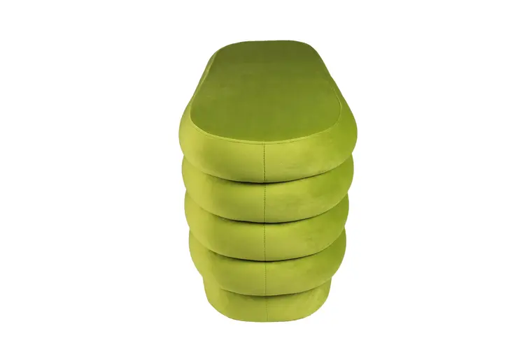 44" Green Velvet Tufted Oval Ottoman