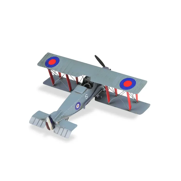 5" Red and Gray Metal Hand Painted 1916 Gray Bristol F28 Fighter Plane Model Airplane