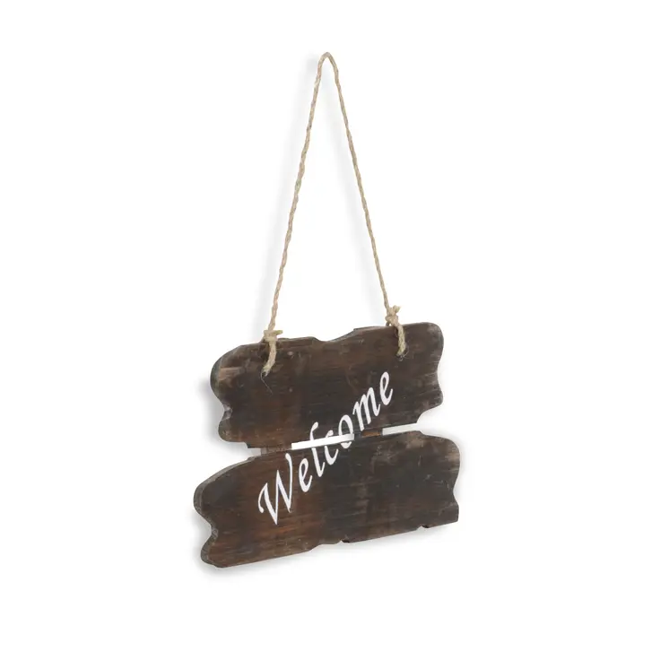 6" X 12" Brown Welcome Wood Wall Decor