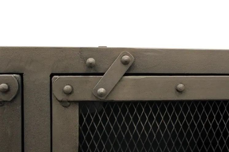 61" Gray Metal Enclosed Storage TV Stand