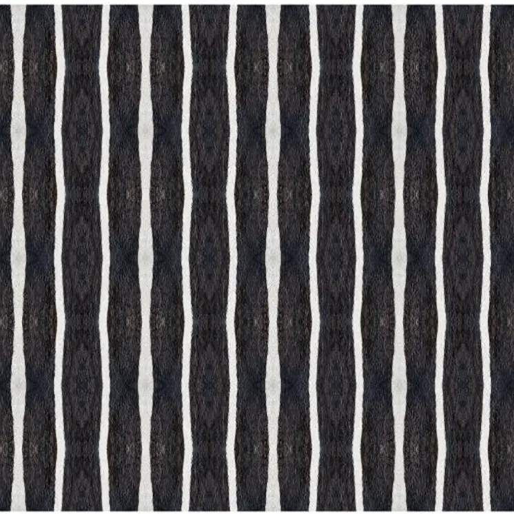 2' X 4' Black And White Modern Stripe Printed Vinyl Area Rug with UV Protection