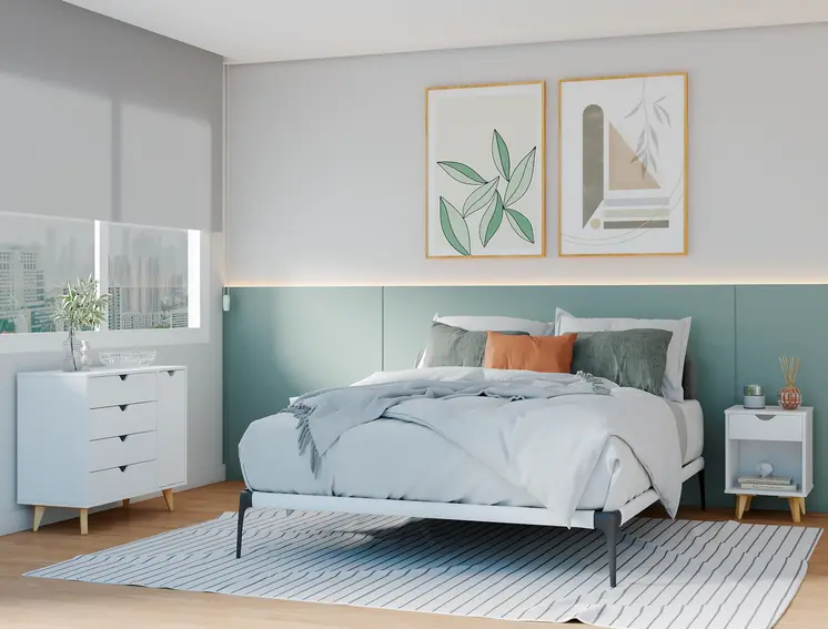 30" White Solid Wood Four Drawer Combo Dresser