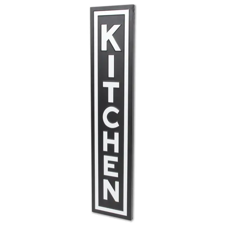 37" Black And White Metal Kitchen Text Wall Decor