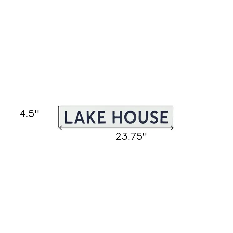 5" X 24" White Lake House Metal Wall Decor