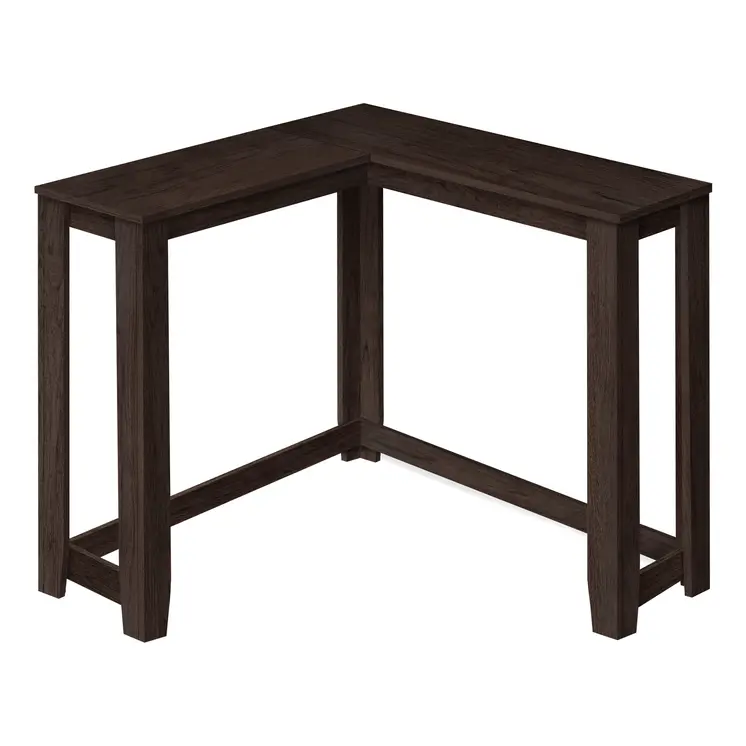 36" Espresso Solid Wood Distressed Corner Console Table
