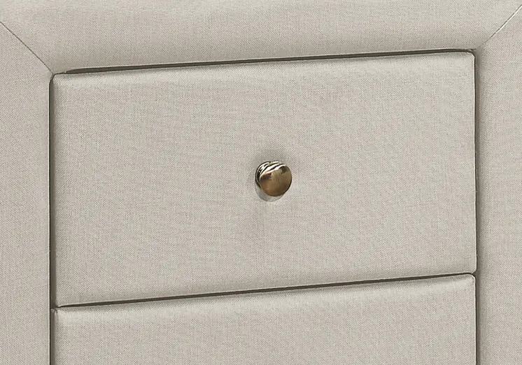 21" Beige Wood Two Drawer Nightstand