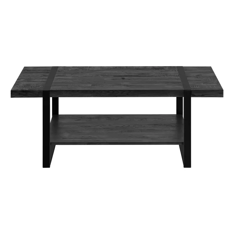 47" Black Coffee Table With Shelf