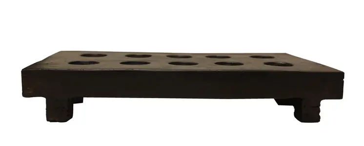 2" Brown Wood Geometric Tabletop Dish Candle Holder