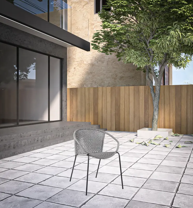 Set of Two 25" Gray Metal Outdoor Dining Chair