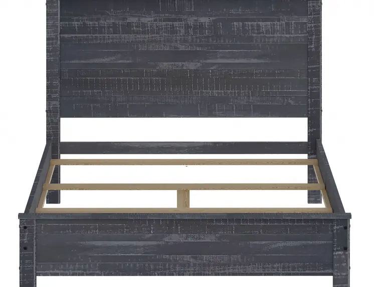 Grey Solid Wood Full Double Bed Frame