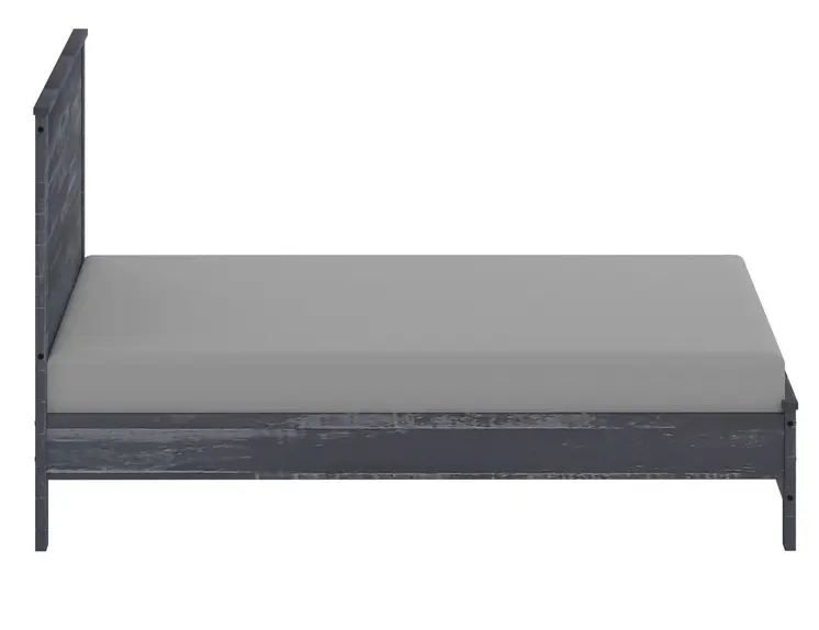 Gray Shiplap Texture Distressed Solid Wood Twin Bed Frame