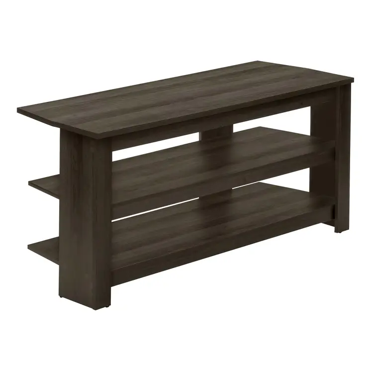 42" Brown Wood Open Shelving TV Stand