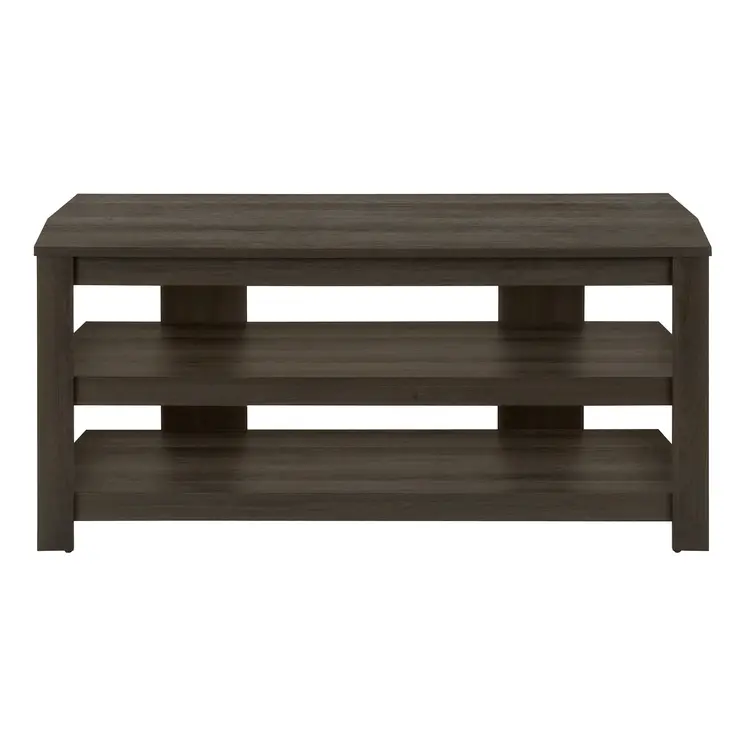 42" Brown Wood Open Shelving TV Stand