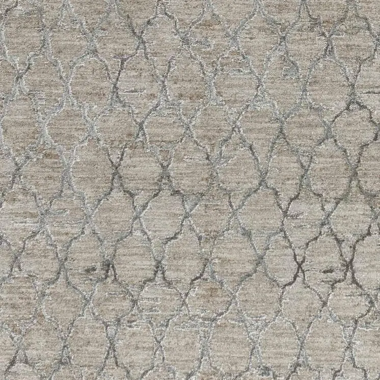 5' X 8' Beige Moroccan Stain Resistant Area Rug