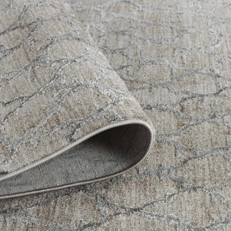 8' X 10' Beige Moroccan Stain Resistant Area Rug