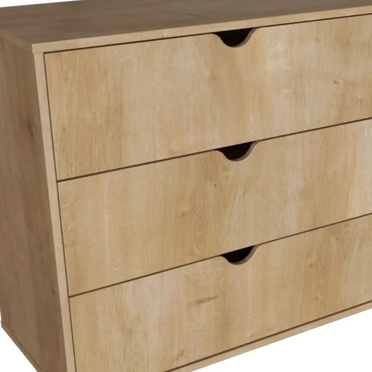59" Natural Six Drawer Double Dresser