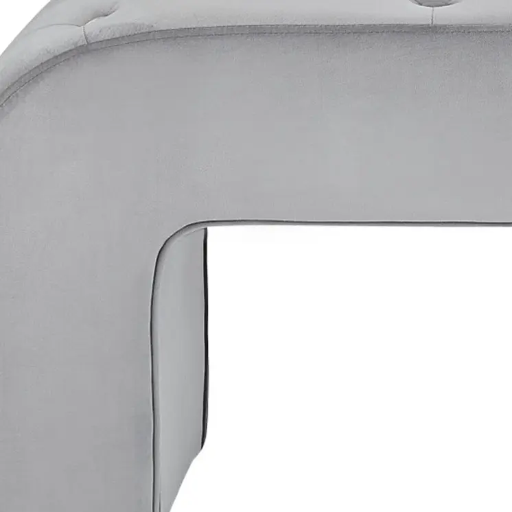 52" Gray Upholstered Velvet Bench