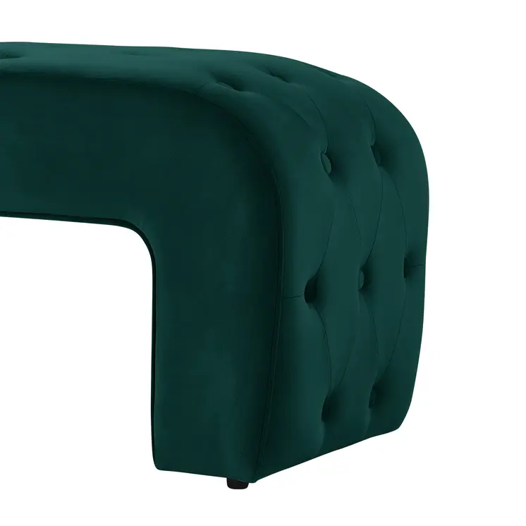 52" Hunter Green Upholstered Velvet Bench