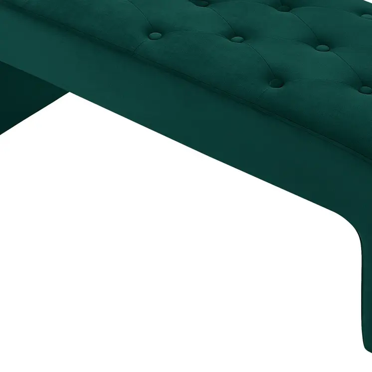 52" Hunter Green Upholstered Velvet Bench