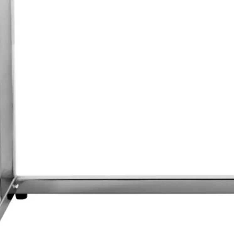 48" Black and Silver Upholstered Faux Leather Bench