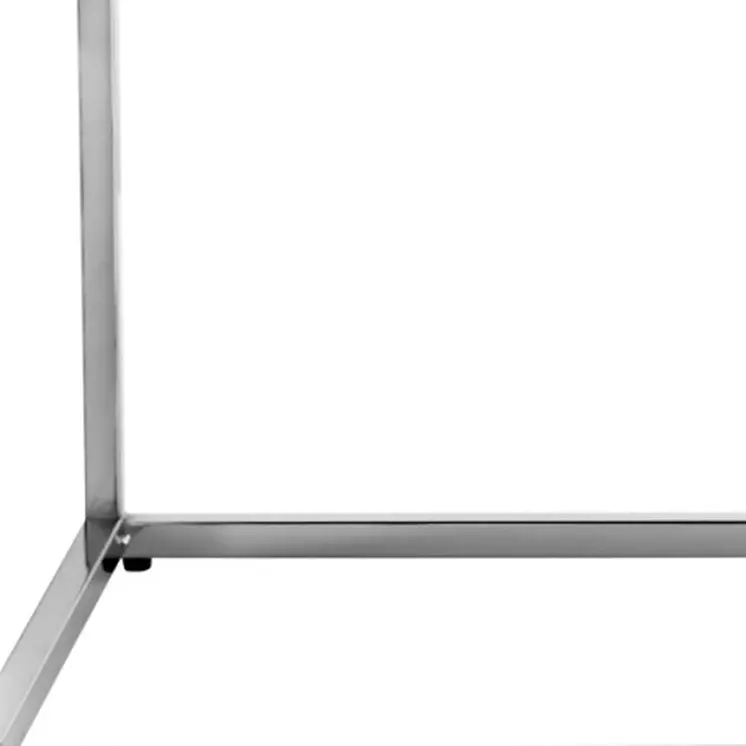 48" Black and Silver Upholstered Faux Leather Bench