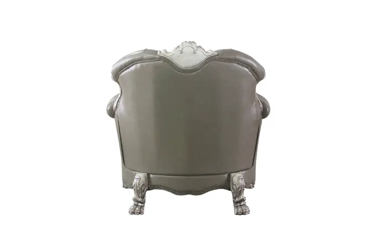 45" Champagne Faux Leather Arm Chair