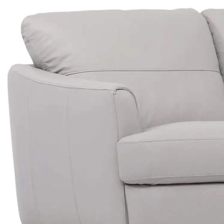 83" Pearl Leather Sofa With Black Legs