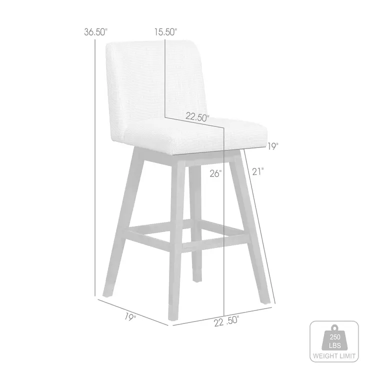 26" Beige And Brown Solid Wood Swivel Bar Height Bar Chair