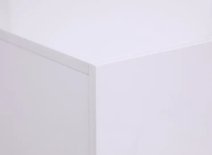 30" White Silver Manufactured Wood + Solid Wood Stainless Steel Five Drawer Chest