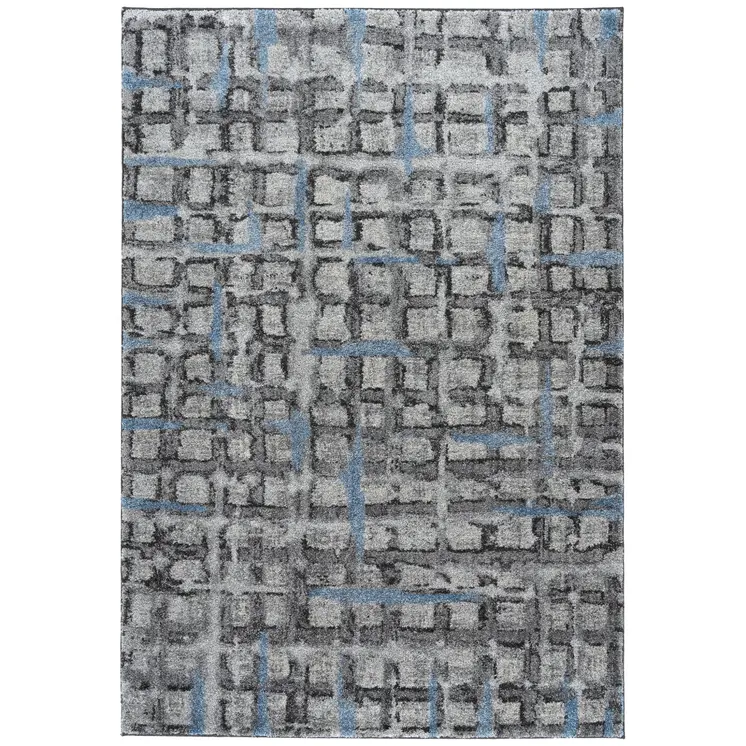 3' X 5' Grey Geometric Area Rug