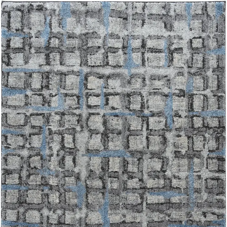 3' X 5' Grey Geometric Area Rug