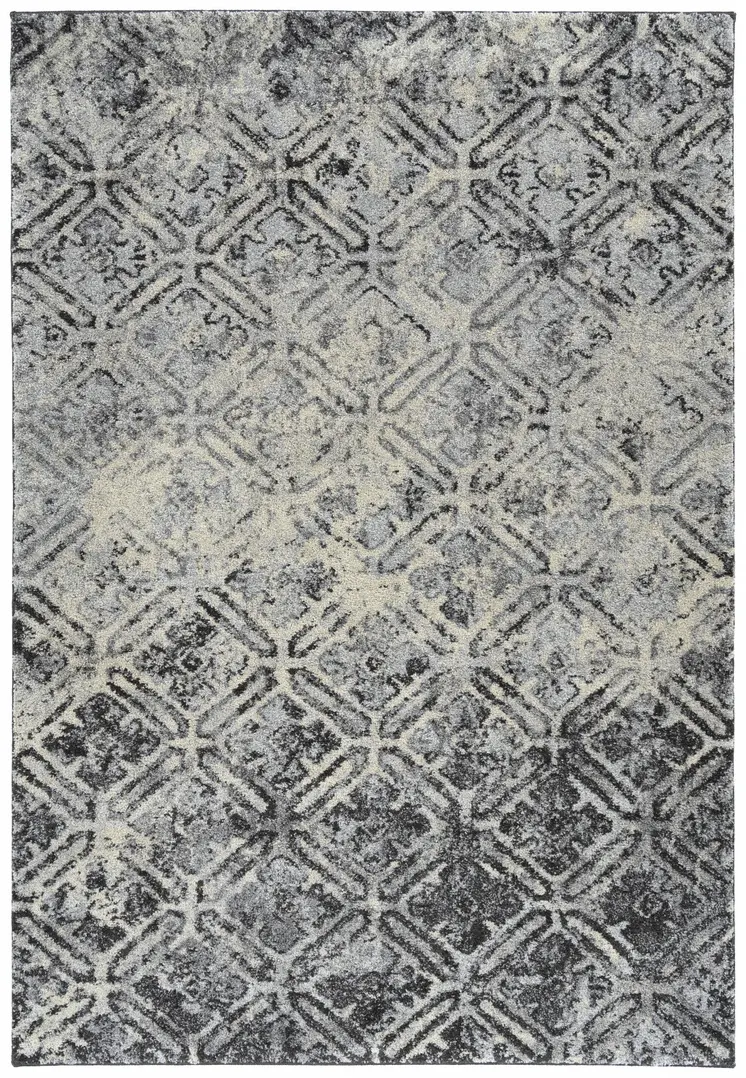 5' X 8' Grey Diamond Area Rug