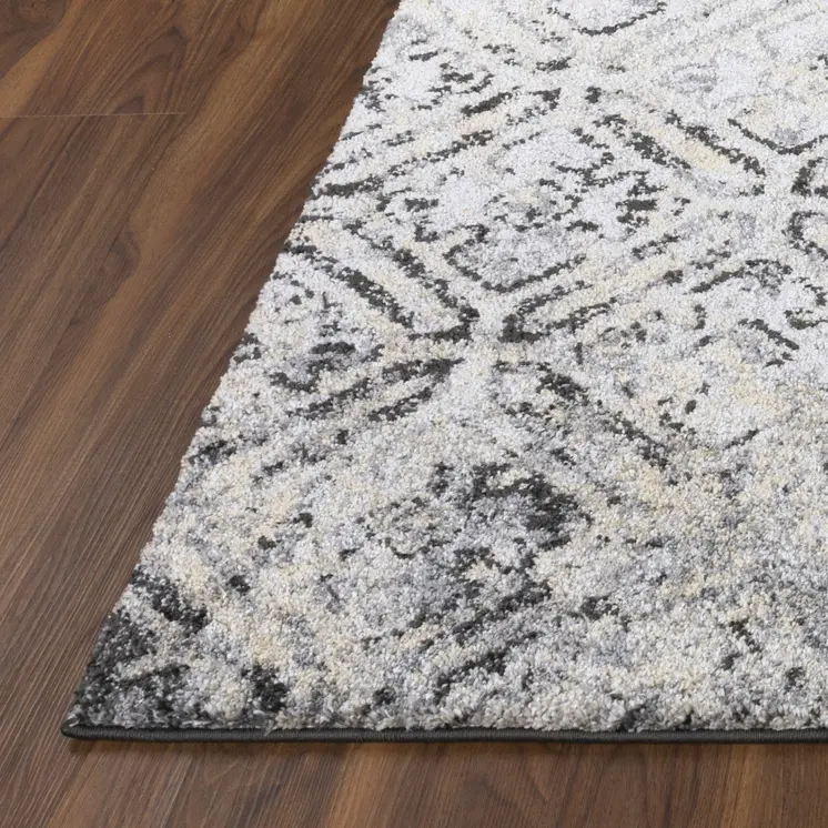 8' X 11' Grey Diamond Area Rug