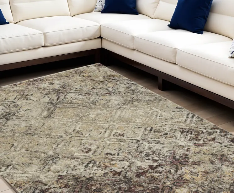 8' X 11' Brown Diamond Area Rug