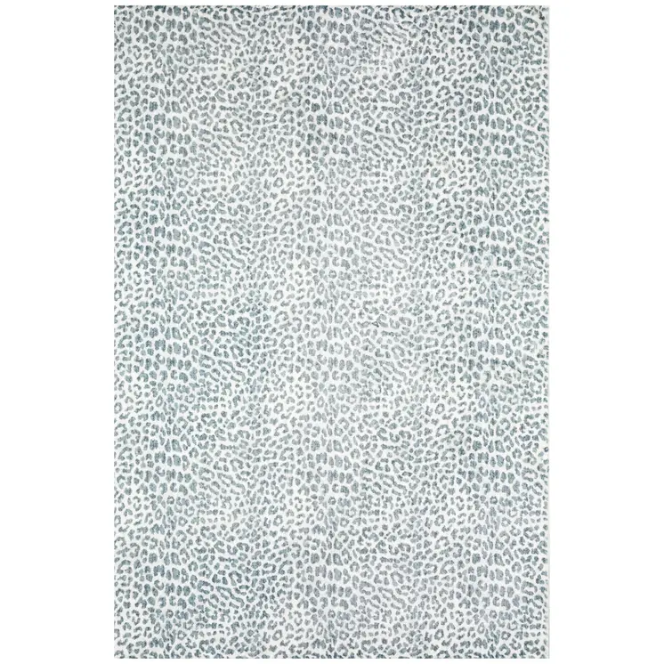 3' X 5' Grey Leopard Print Shag Handmade Non Skid Area Rug