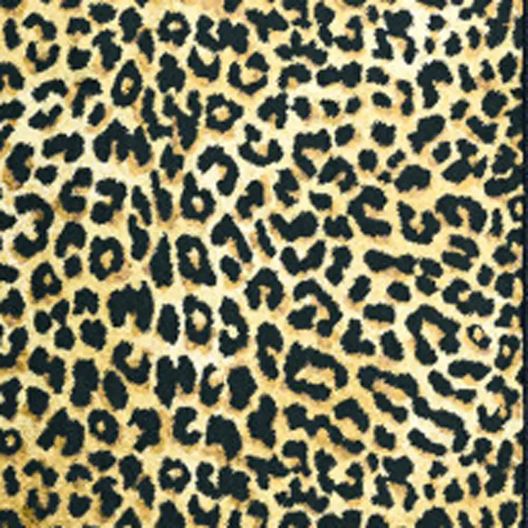 2' X 8' Black and Gold Leopard Print Shag Handmade Non Skid Runner Rug