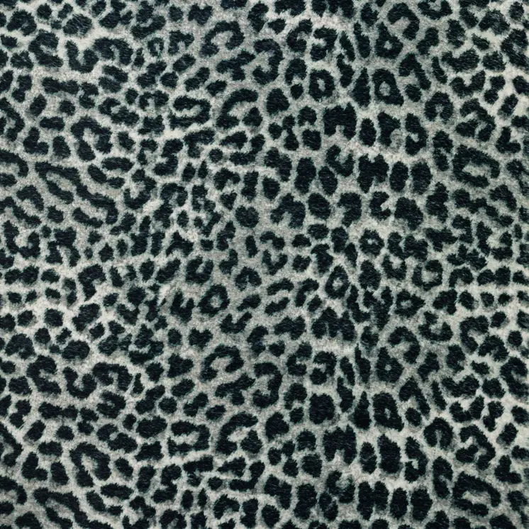 3' X 5' Black and Gray Leopard Print Shag Handmade Non Skid Area Rug