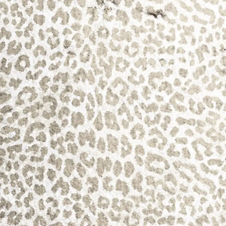 2' X 8' Beige and Cream Leopard Print Shag Handmade Non Skid Runner Rug