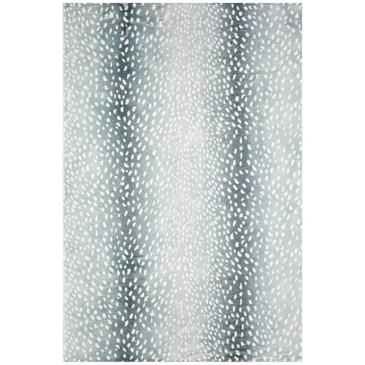 5' X 8' Grey Gazelle Print Shag Handmade Non Skid Area Rug