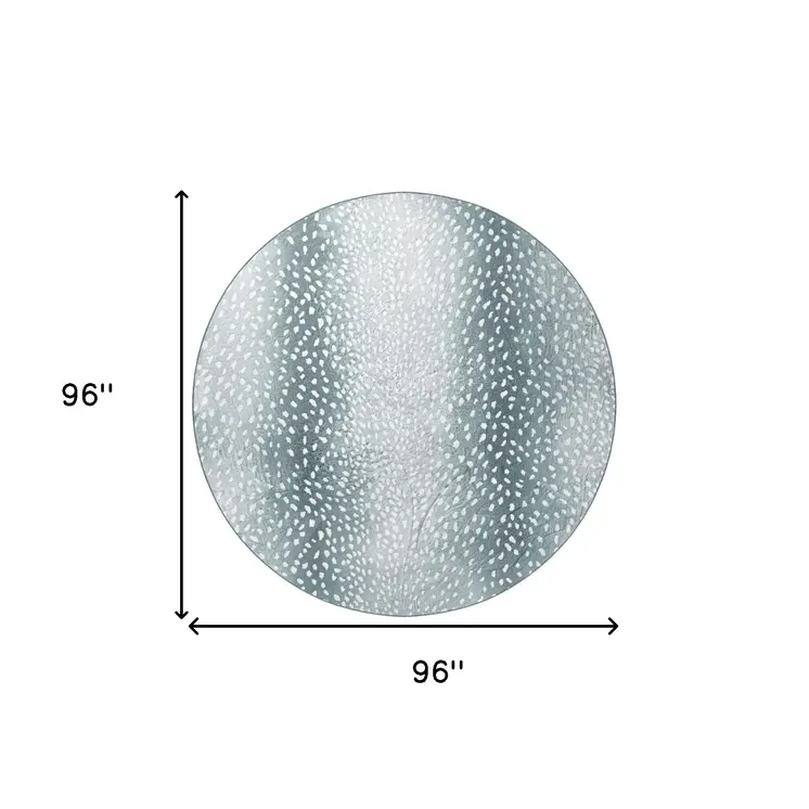 8' X 8' Grey Gazelle Round Shag Handmade Non Skid Area Rug
