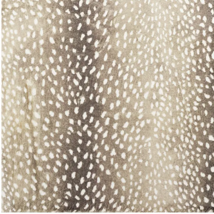 8' X 10' Beige Gazelle Print Shag Handmade Non Skid Area Rug