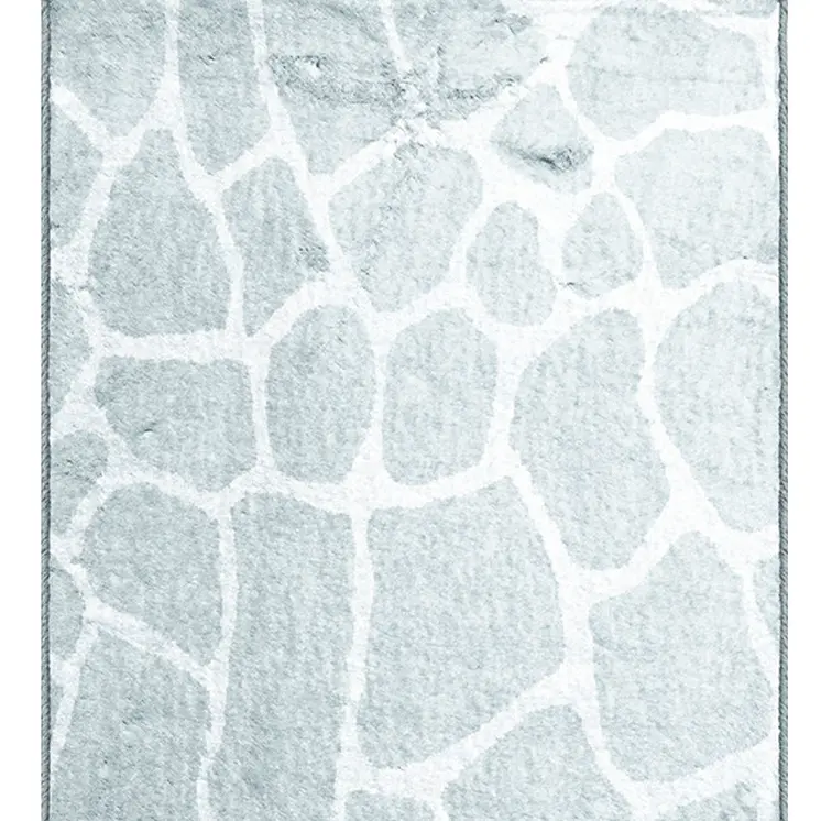 8' Gray and Ivory Animal Print Handmade Non Skid Runner Rug