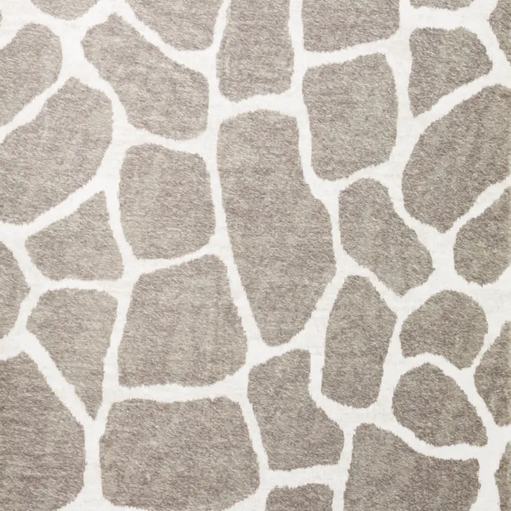 3' X 5' Beige Giraffe Print Shag Handmade Non Skid Area Rug