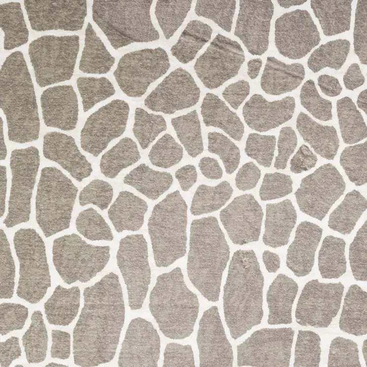 3' X 5' Beige Giraffe Print Shag Handmade Non Skid Area Rug