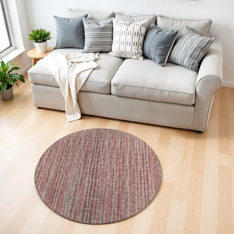4' Pink Round Ombre Tufted Handmade Area Rug