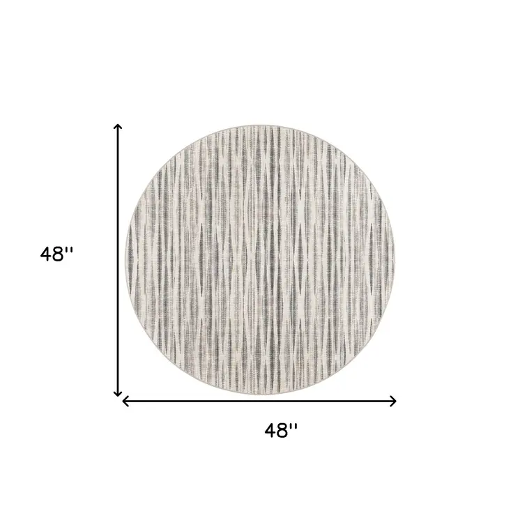 4' Ivory Round Ombre Tufted Handmade Area Rug