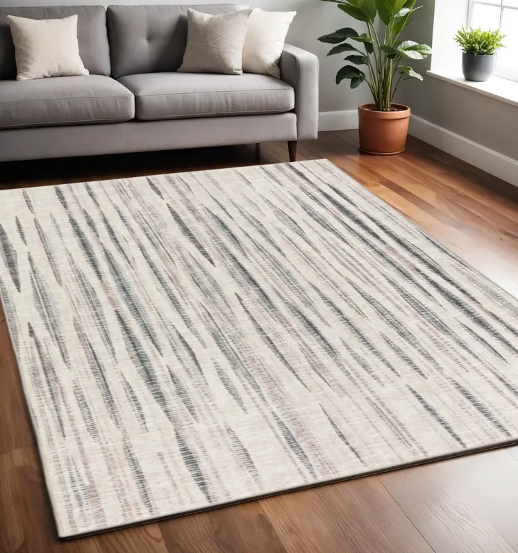 5' X 8' Ivory Ombre Tufted Handmade Area Rug