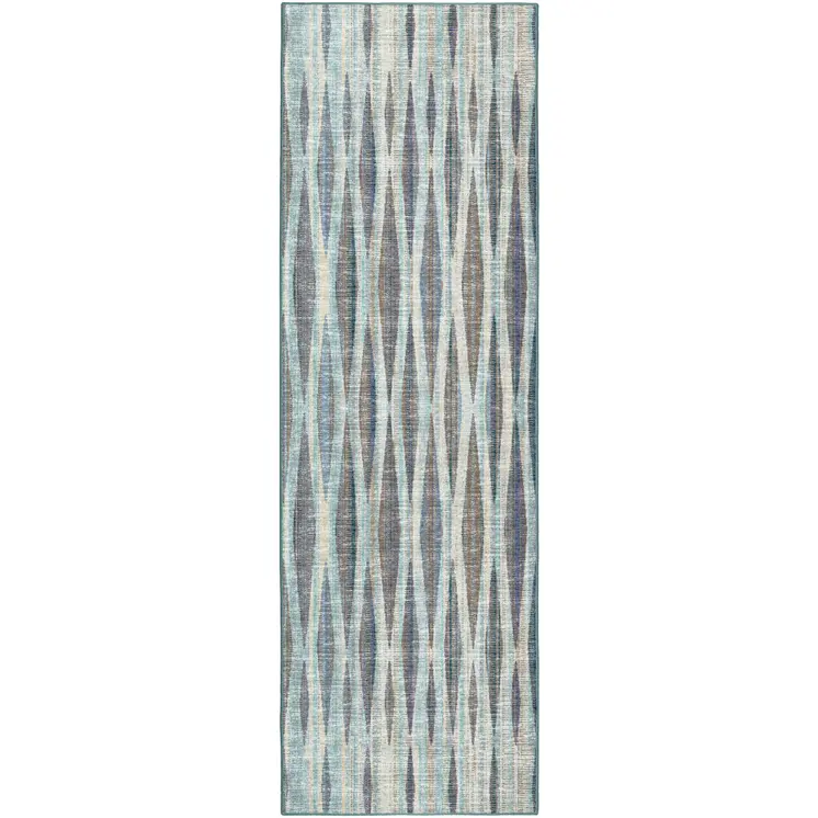 3' X 10' Blue Ombre Tufted Runner Rug
