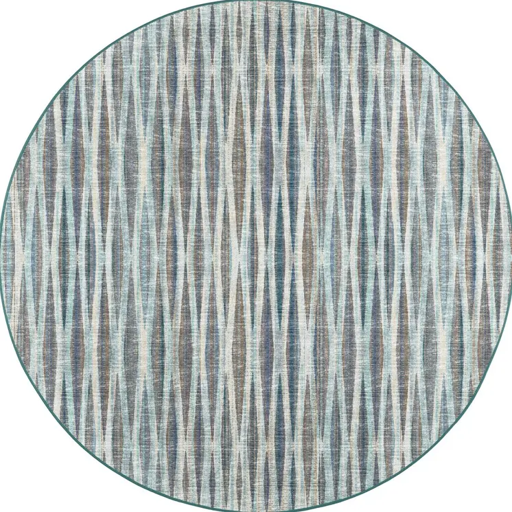 8' X 8' Blue Round Ombre Tufted Handmade Area Rug
