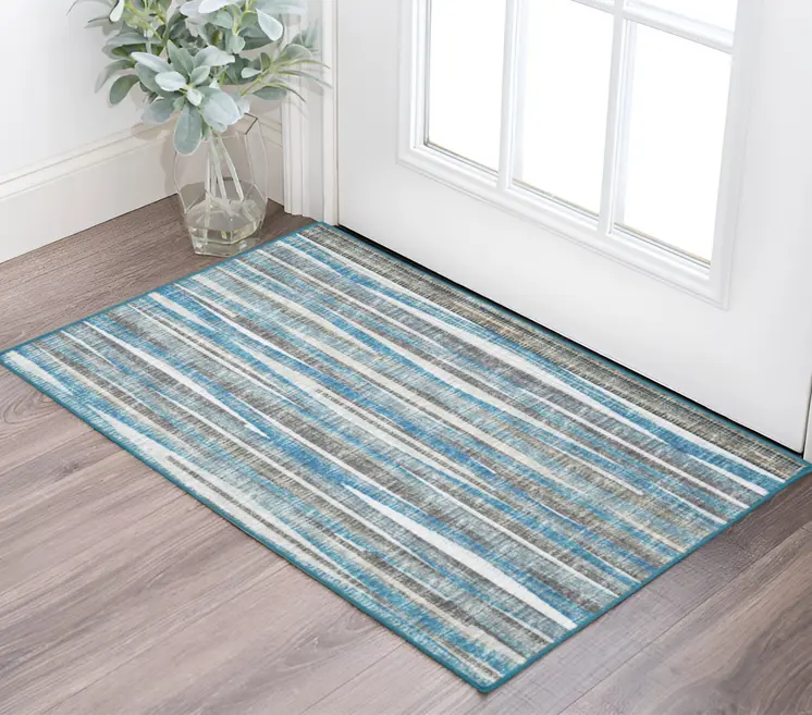 2' X 3' Blue Ombre Tufted Handmade Area Rug